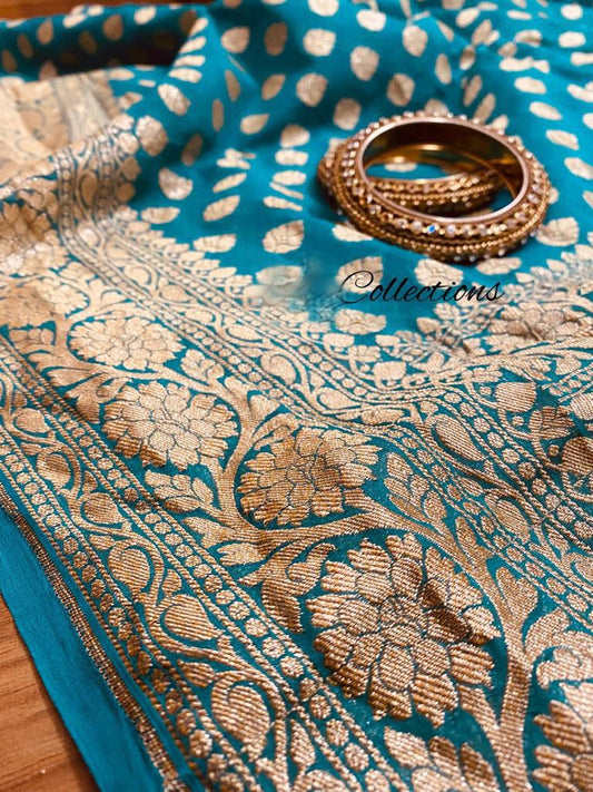 Firoza Banarsi weaved handloom saree