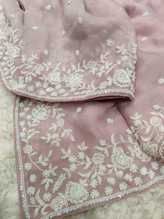 Madhavi zardosi organza saree