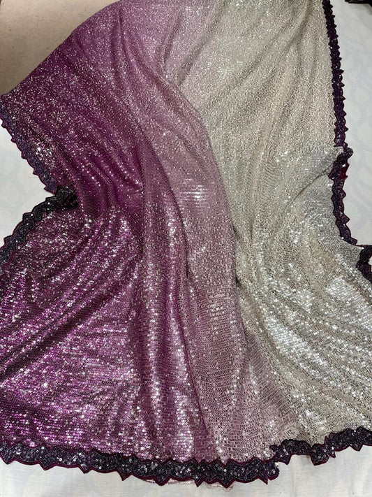 Sivi Shaded sequence saree