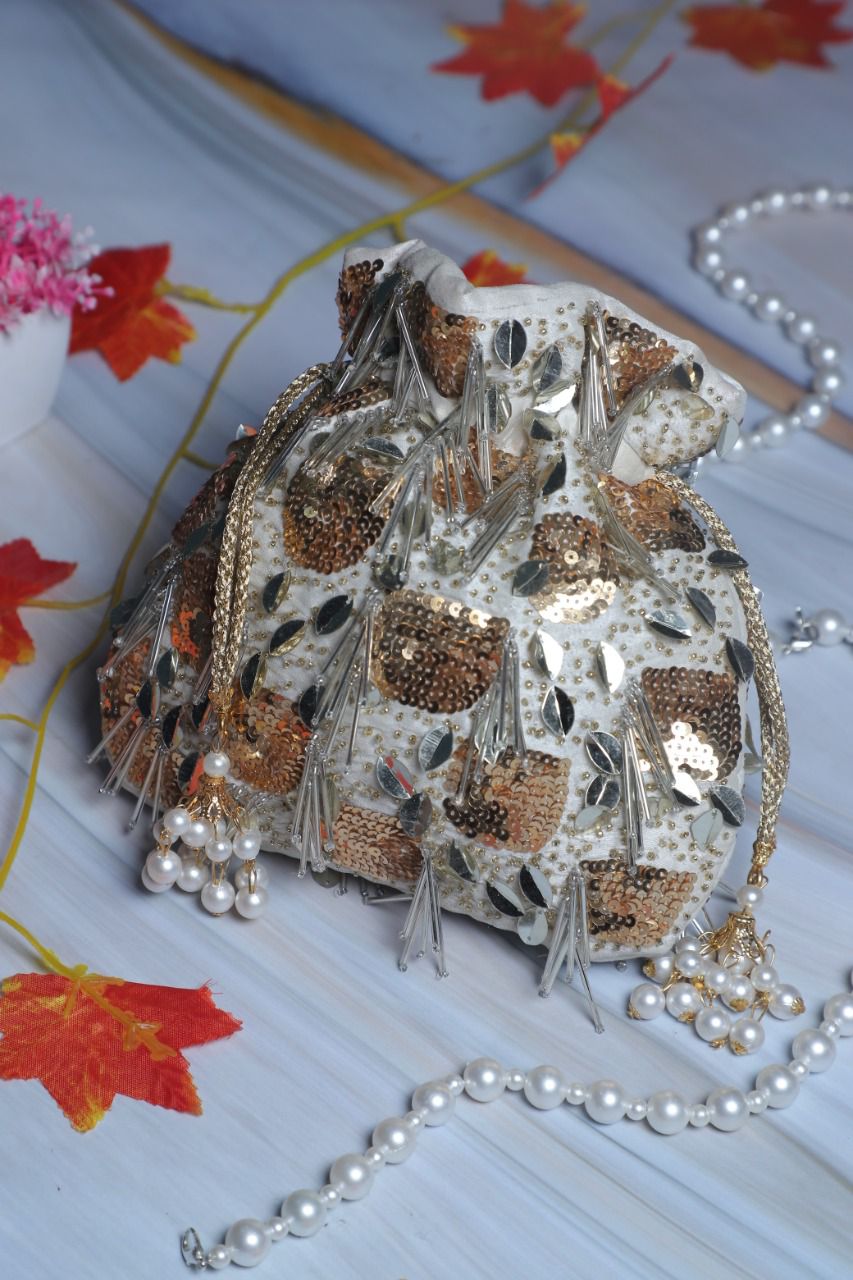 Handmade embroidered potli women purse bridal potlis