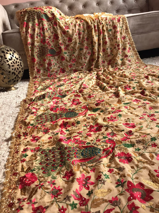 Yazmin chiffon inspired peacock saree