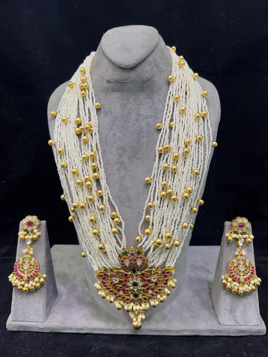 Pearl jadau necklace set