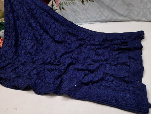 Kiara Lucknowi gorgette saree