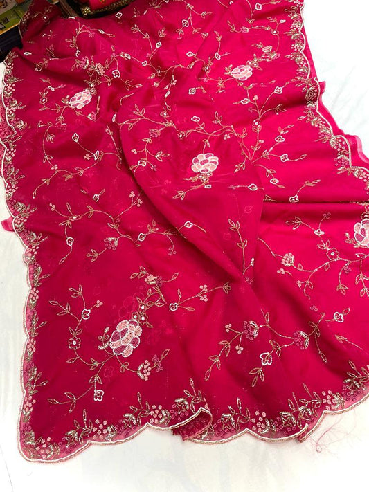 Fairly organza zardosi reception saree