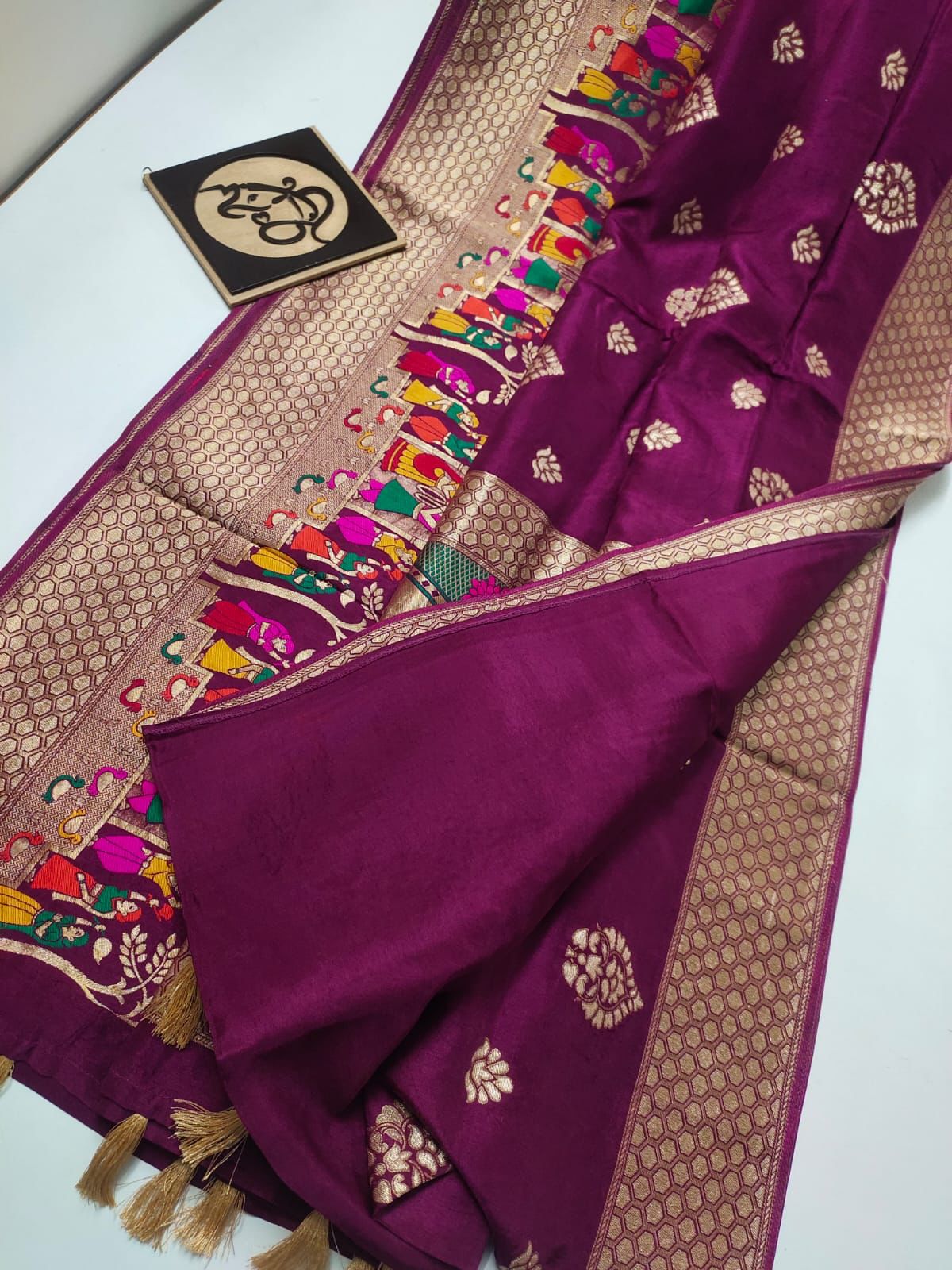 Traditional Indian moonga saree