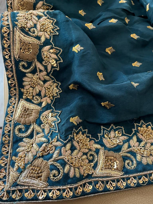 Janvi handloom silk zardosi saree