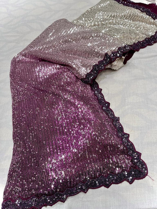 Sivi Shaded sequence saree