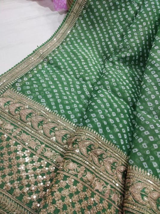 Bandhani styled organza saree