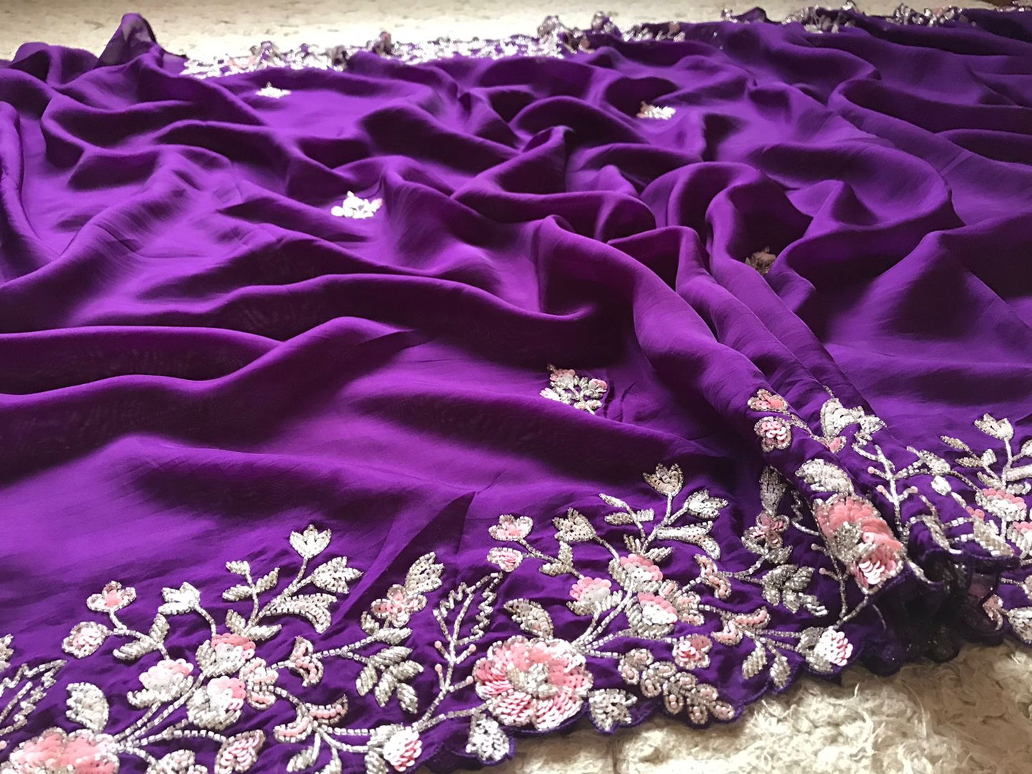 Purple Premium Organza Saree