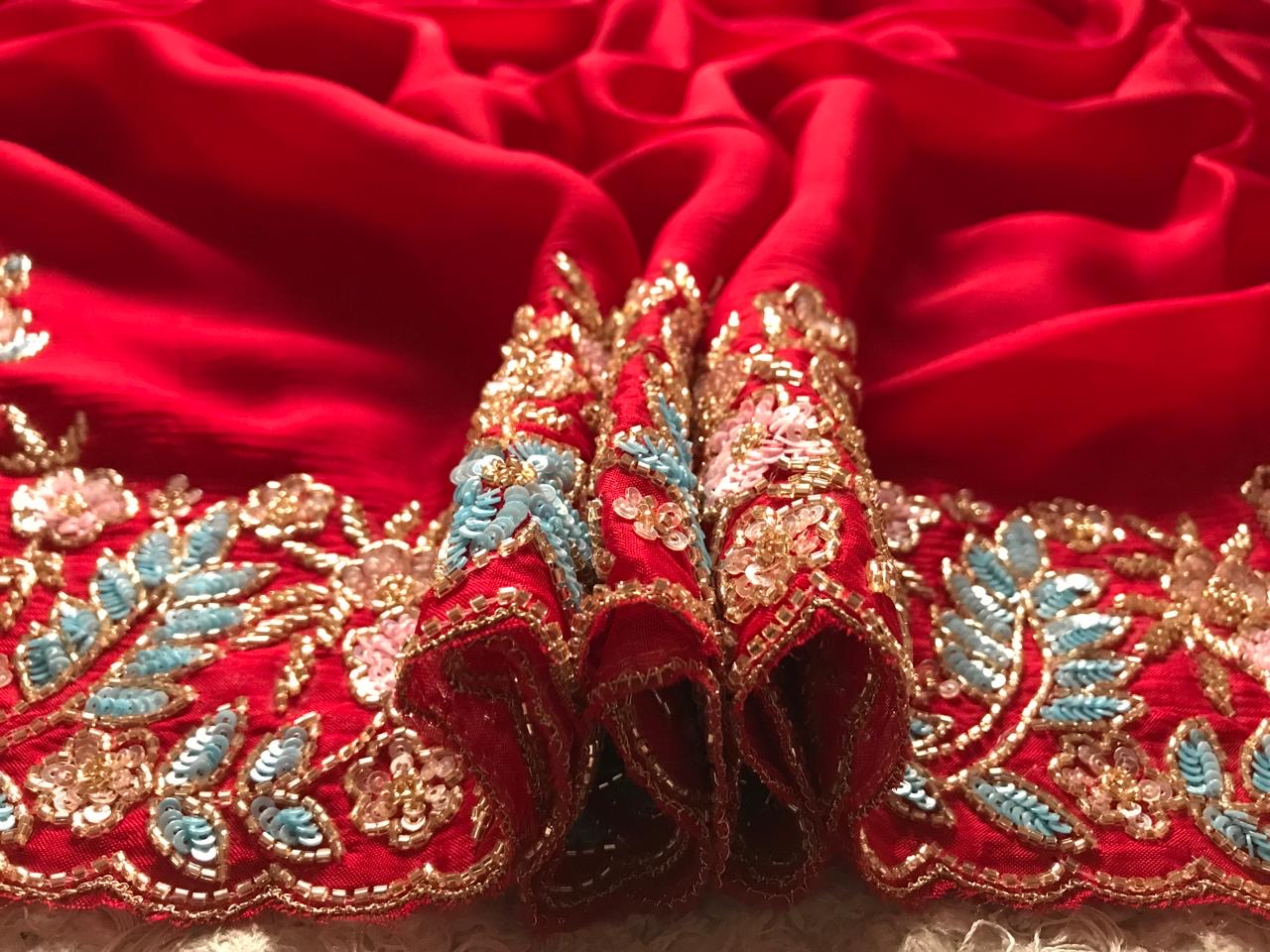 Rich Red Wedding Saree luxury saree women sarees