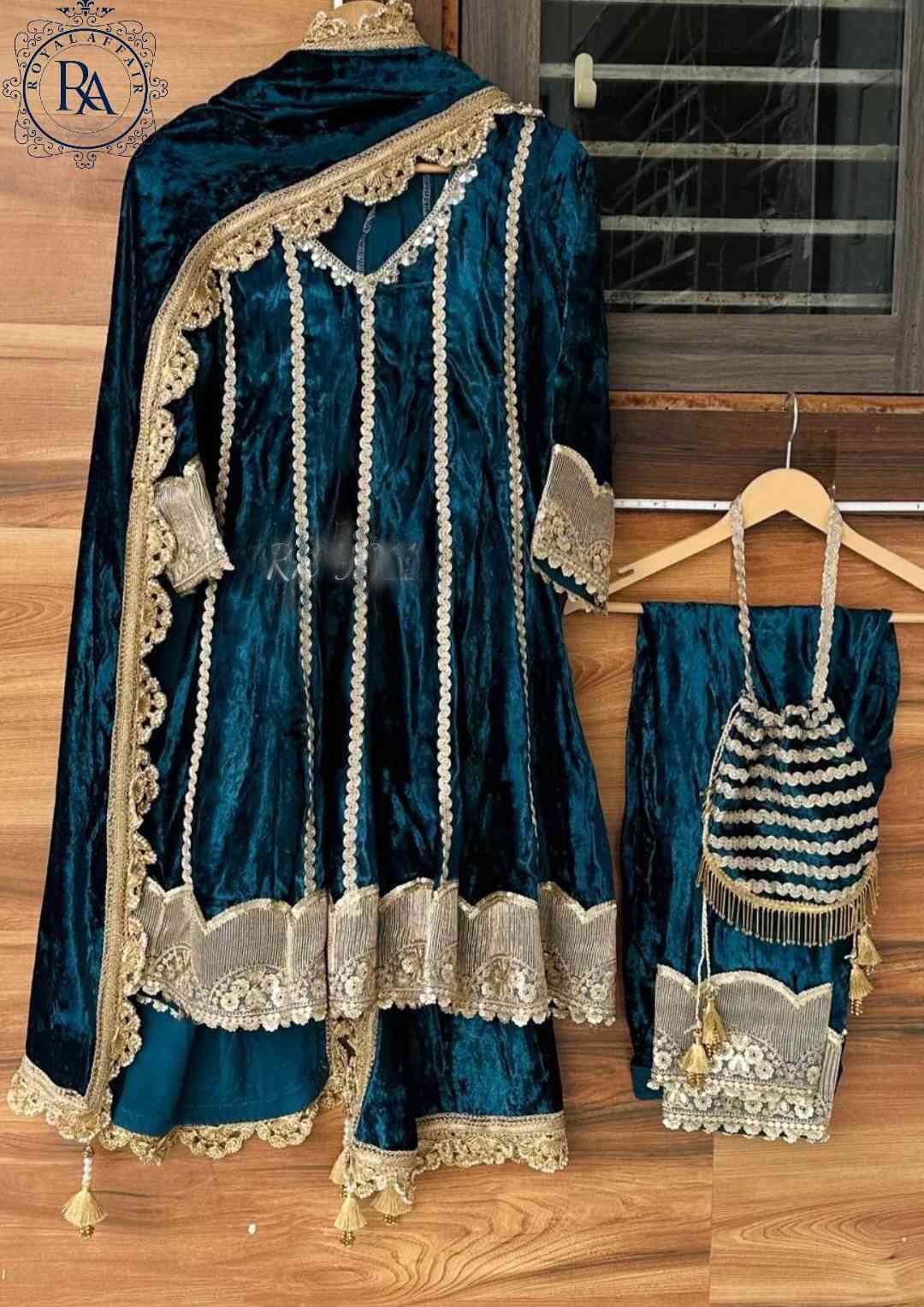 Anarkali velvet dress salwar suit