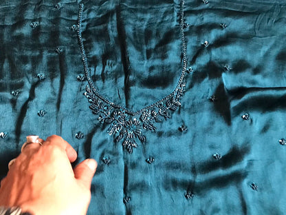 Teal green premium saree Indian saree wedding sarees blouse Partywear sari