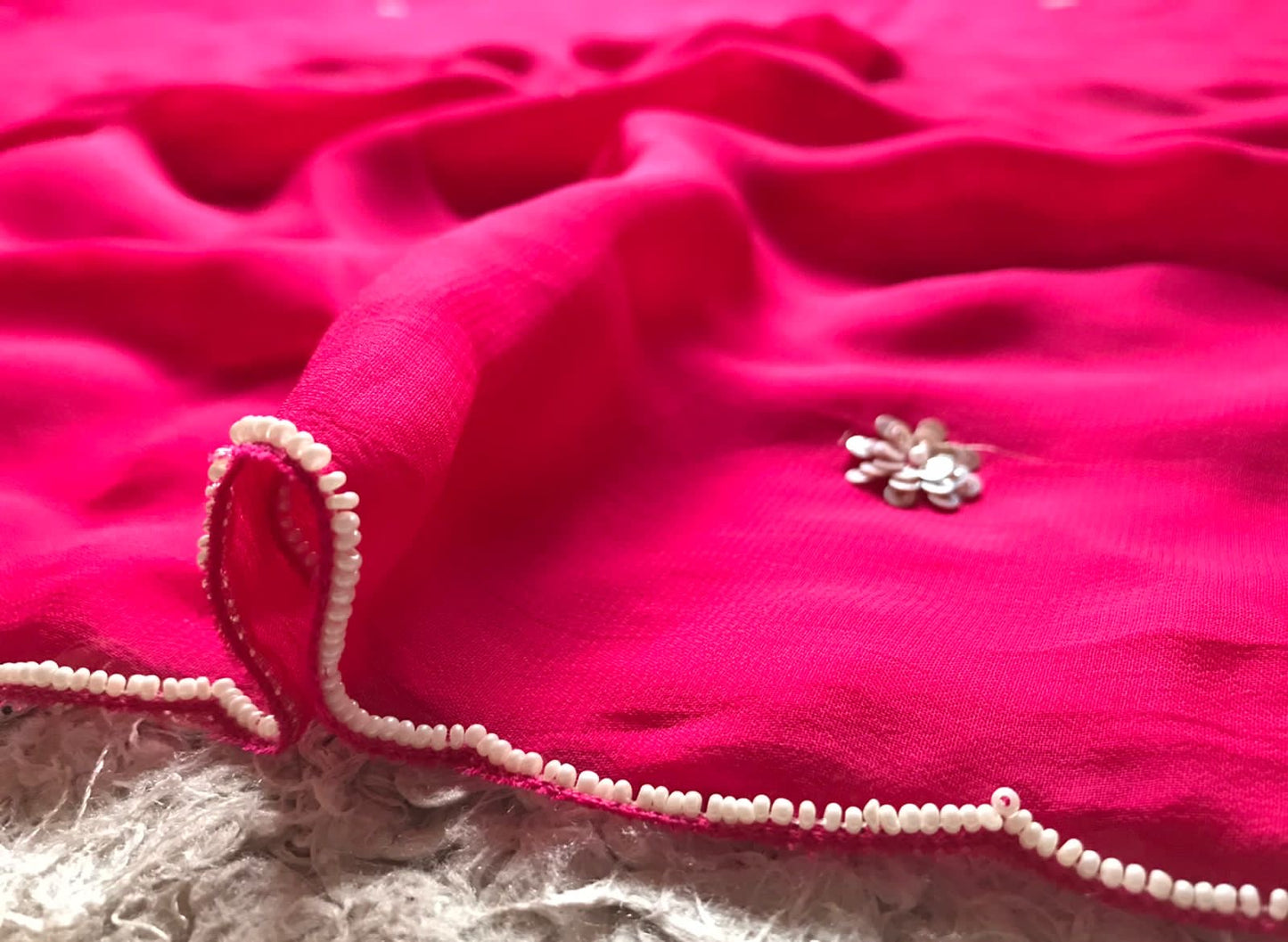 Fuchsia Pink Premium Organza Saree