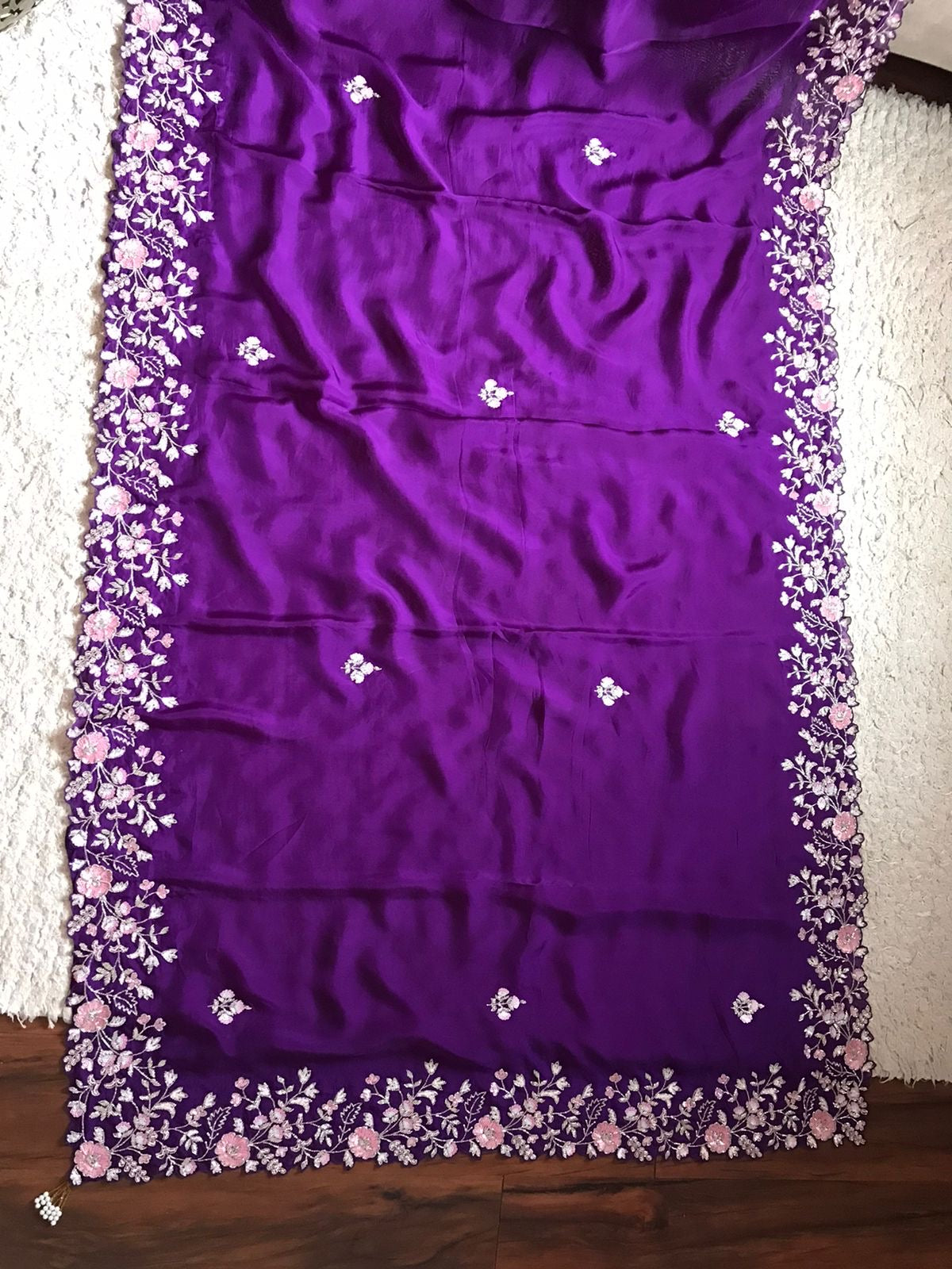 Purple Premium Organza Saree