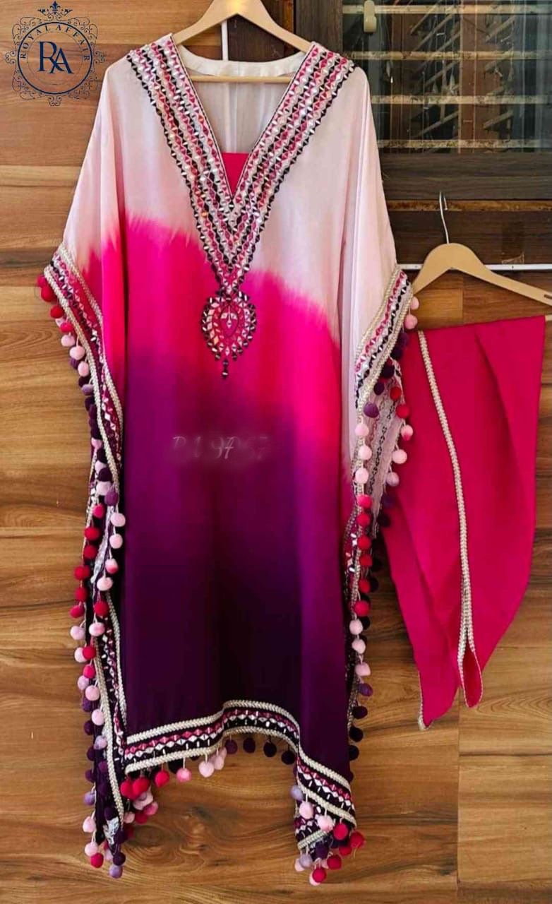 Silk Kaftan set Partywear dress Indian dresses