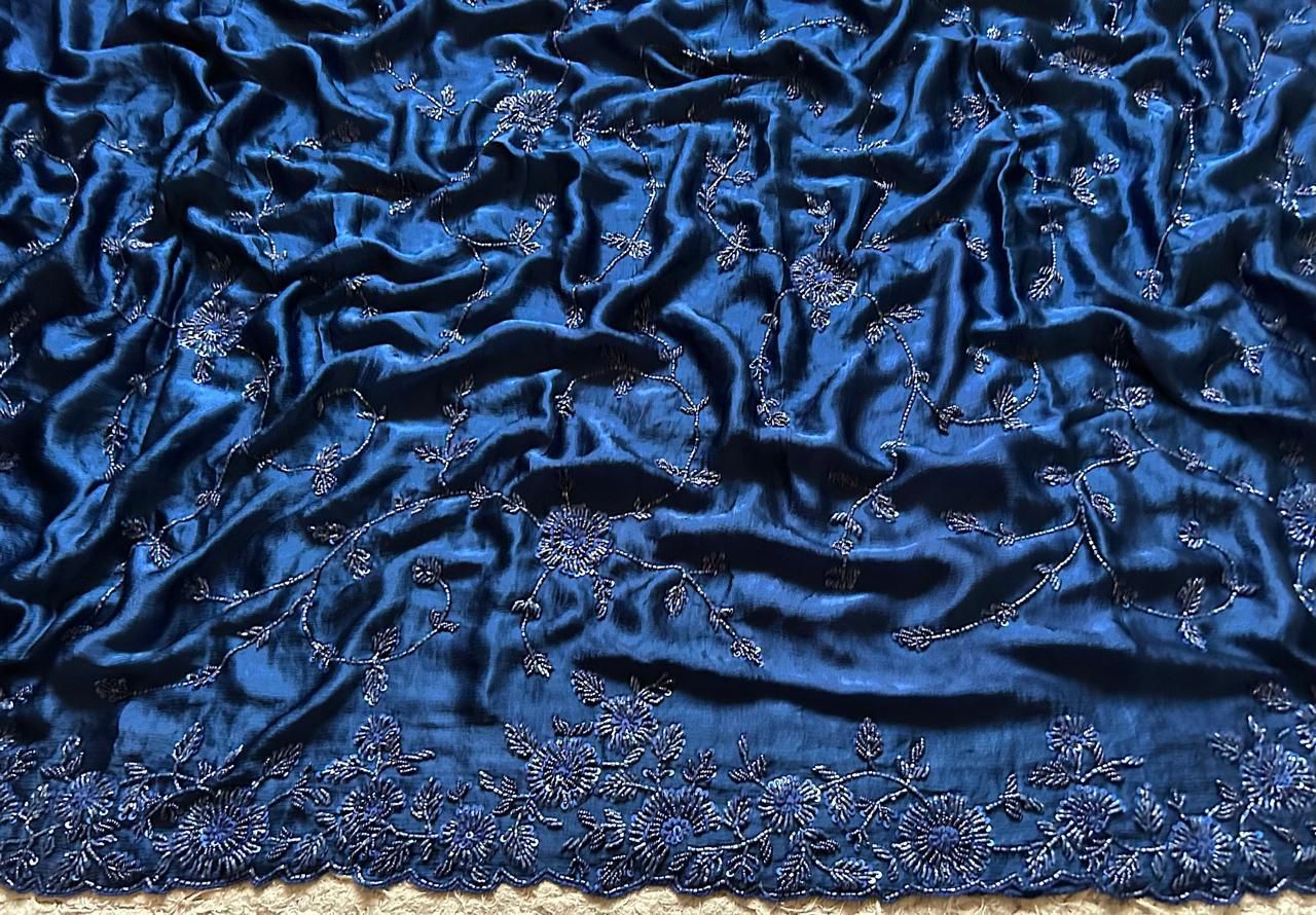 Magnificent saree blue sarees blouse Indian wedding saree Partywear sari