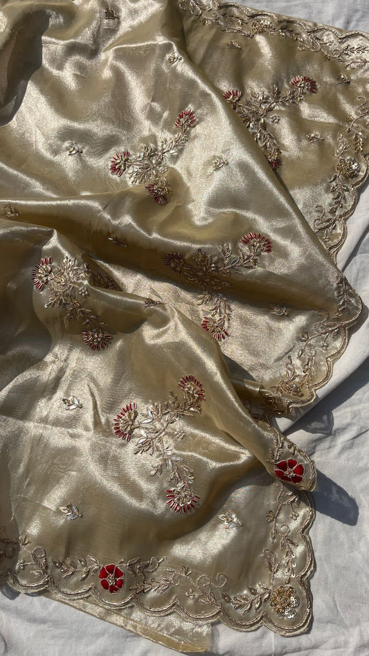 Zinati zari tissue silk saree partywear sarees
