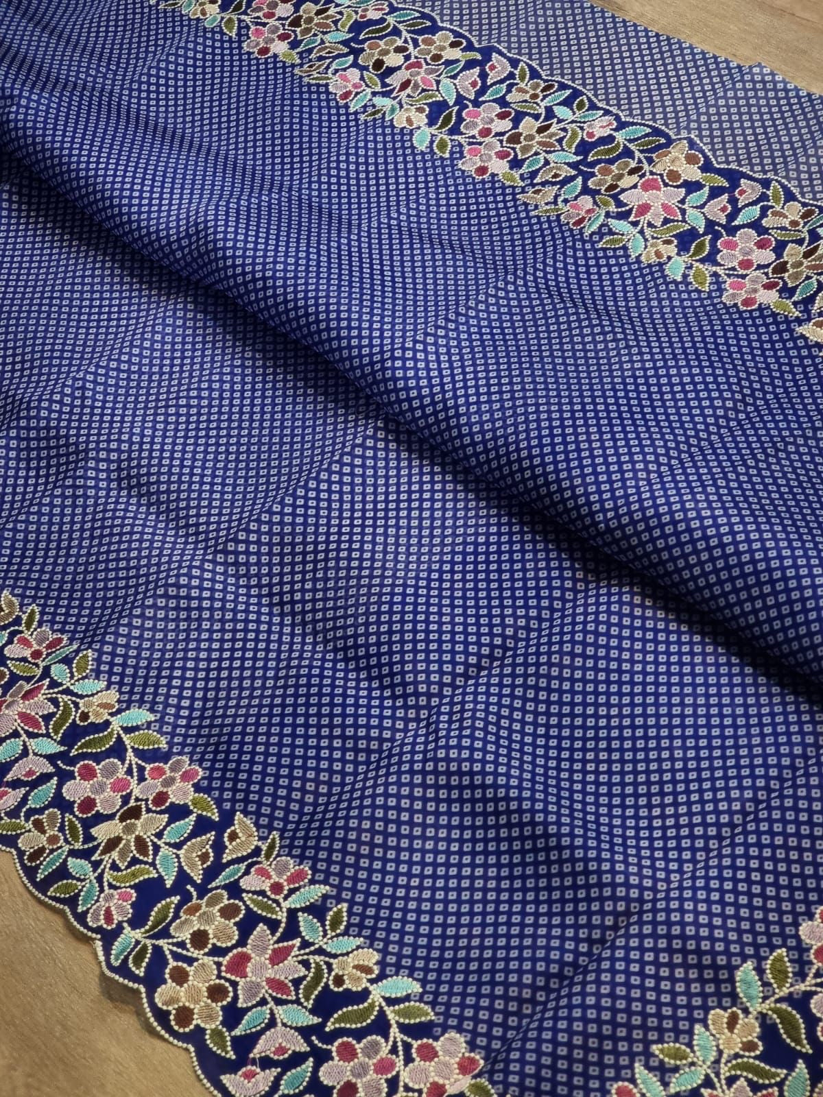 Bandhej printed organza silk sarees