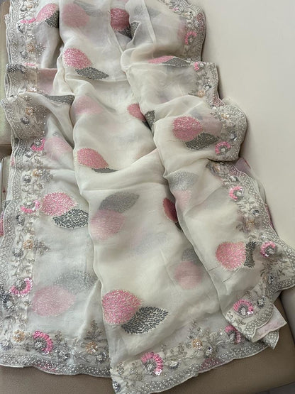 Aliva organza saree partywear saree