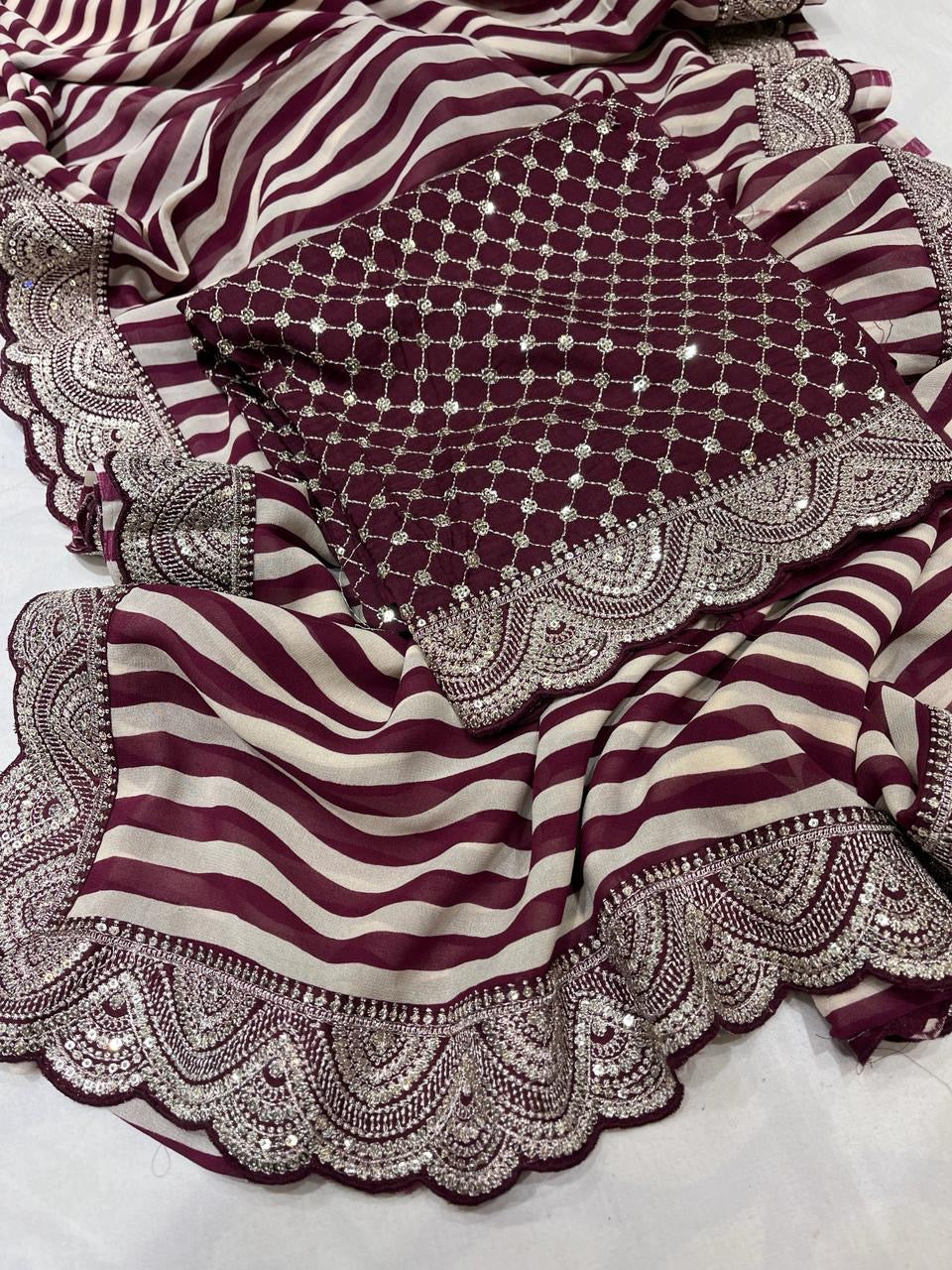 Zenita Gorgette Saree Indian saree partywear sari