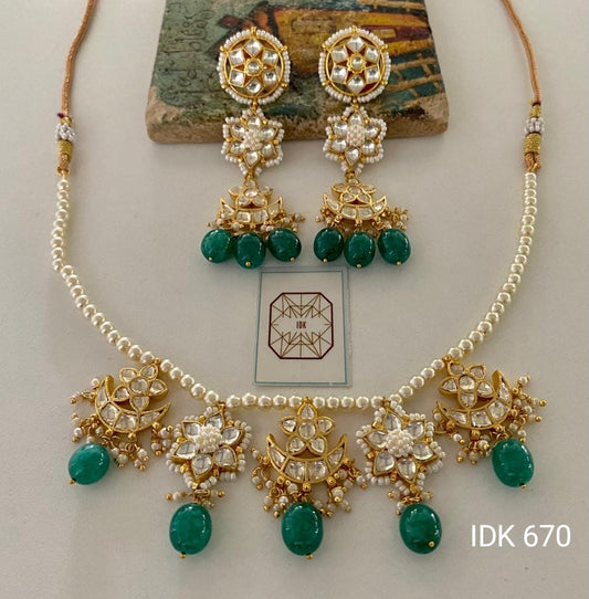 Pearl kundan necklace set indian jewelry