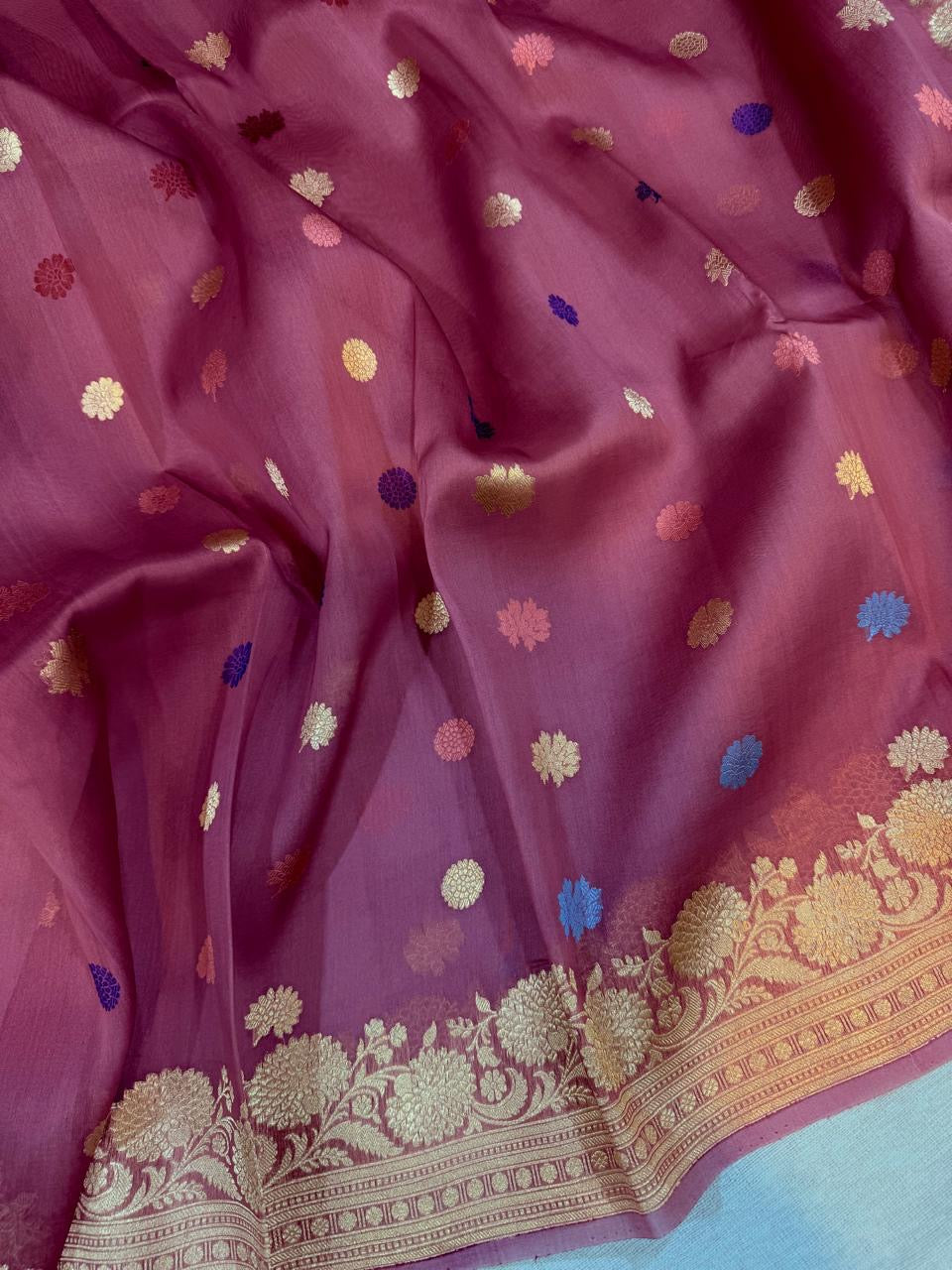 Meenakari kora saree Handloom sarees blouse