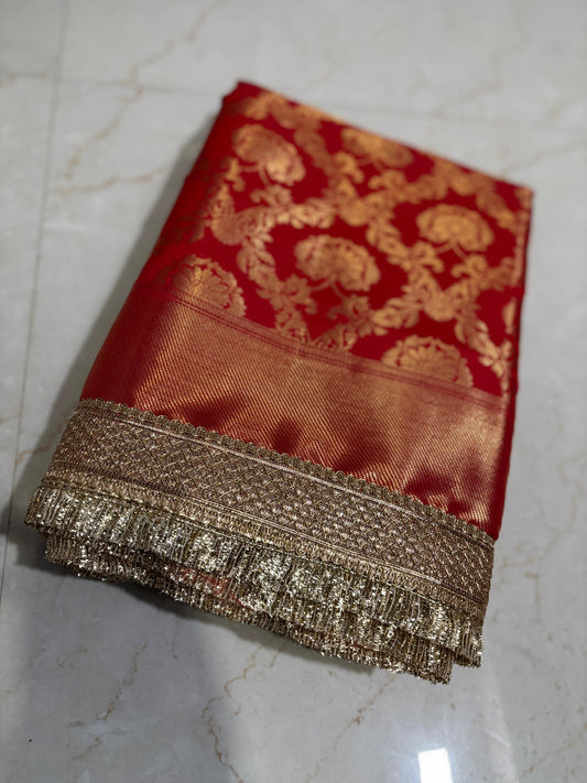 Wedding sari Banarsi saree Katan silk sarees blouse