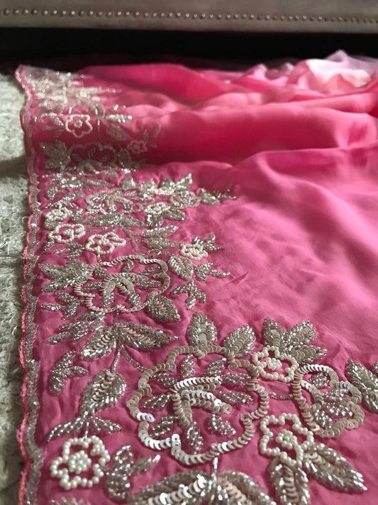 Pink shaded saree luxury shades saree