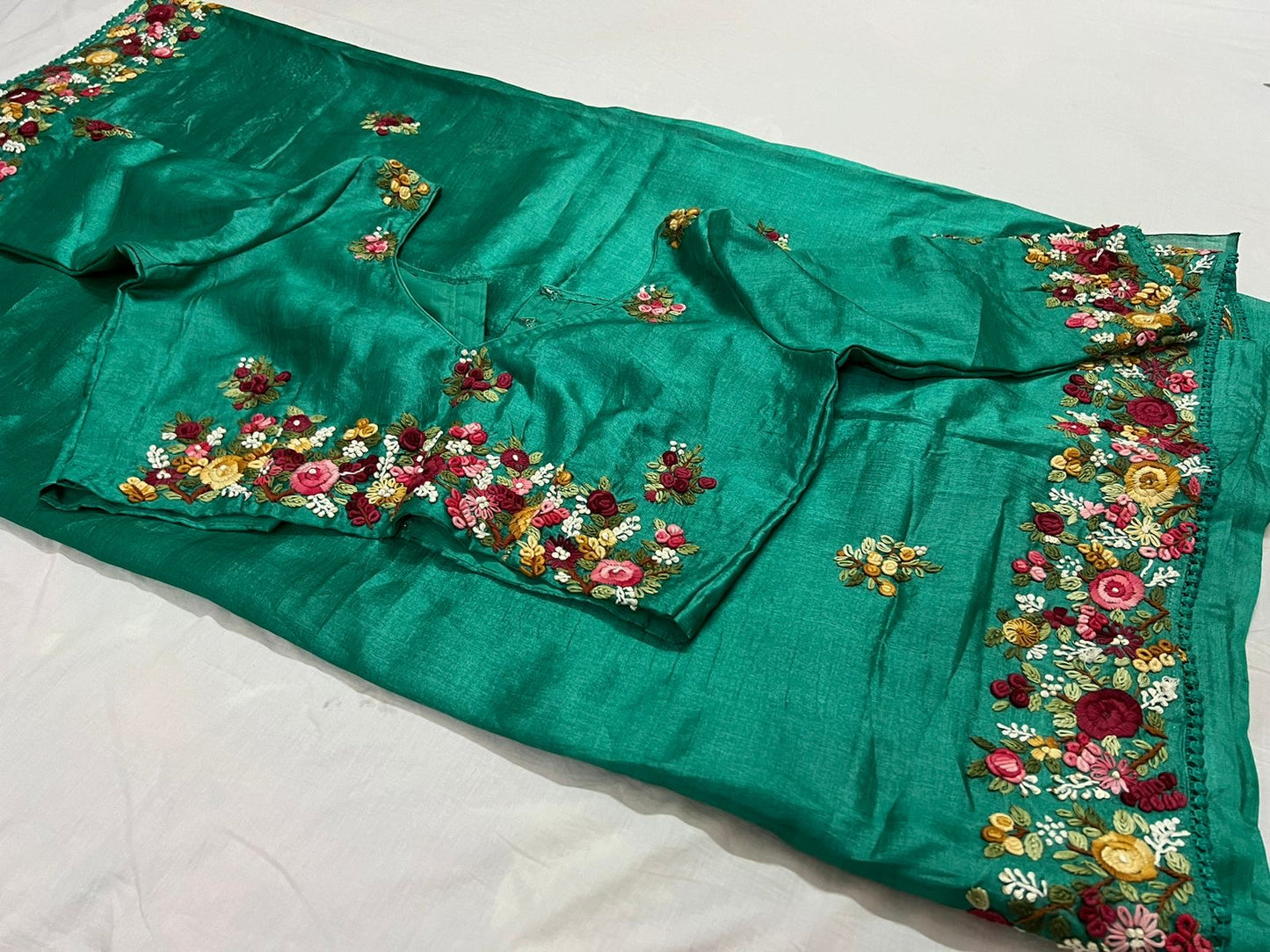 Mariah tussar saree Indian saree french knot sarees