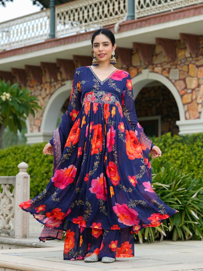 Akansha chinon Anarkali inspired dress