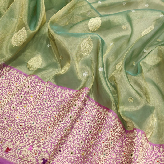 Govika tissue silk saree handwoven saree Zari sarees blouse