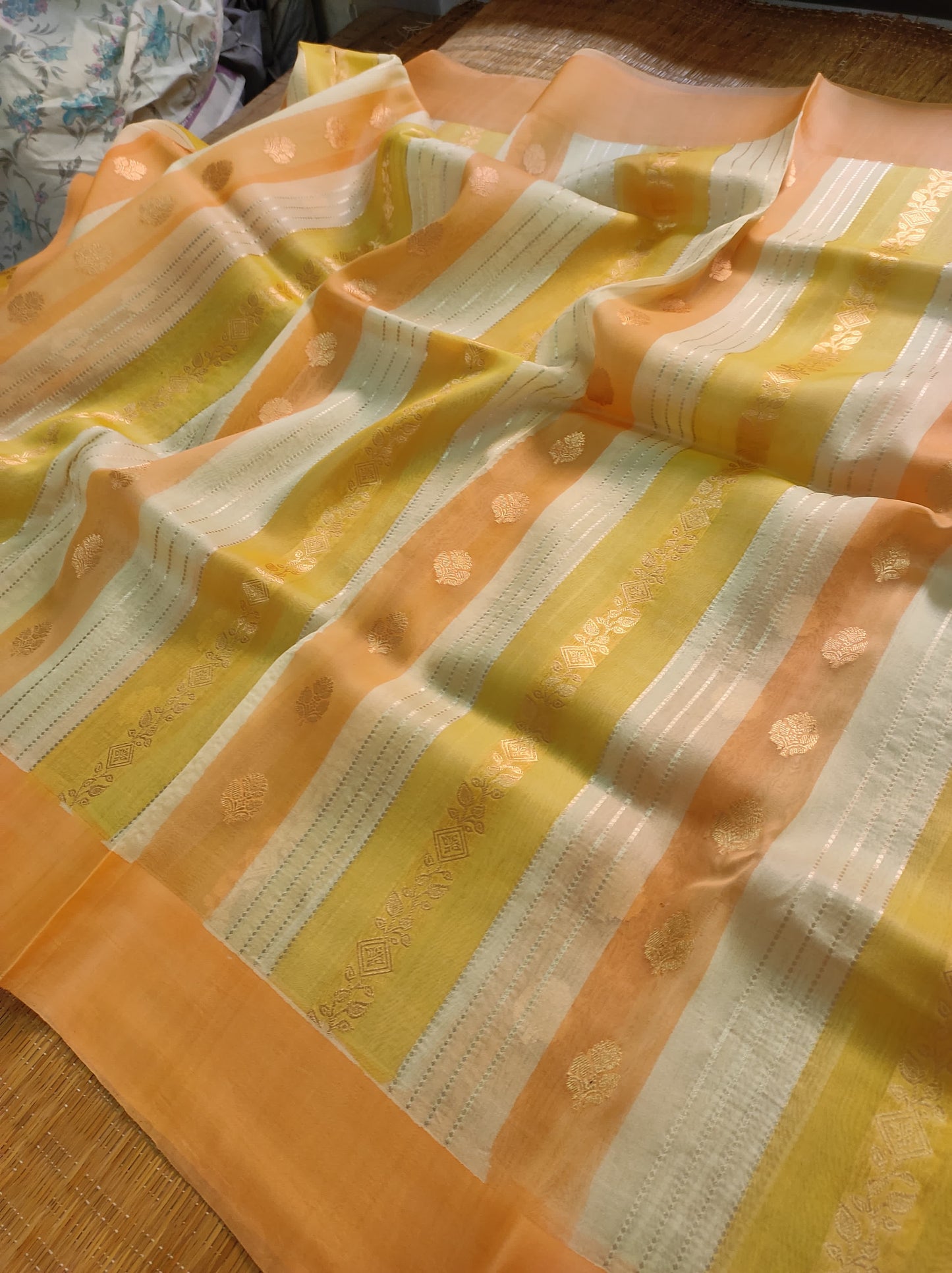 Handloom kora saree rangkat saree Indian sarees