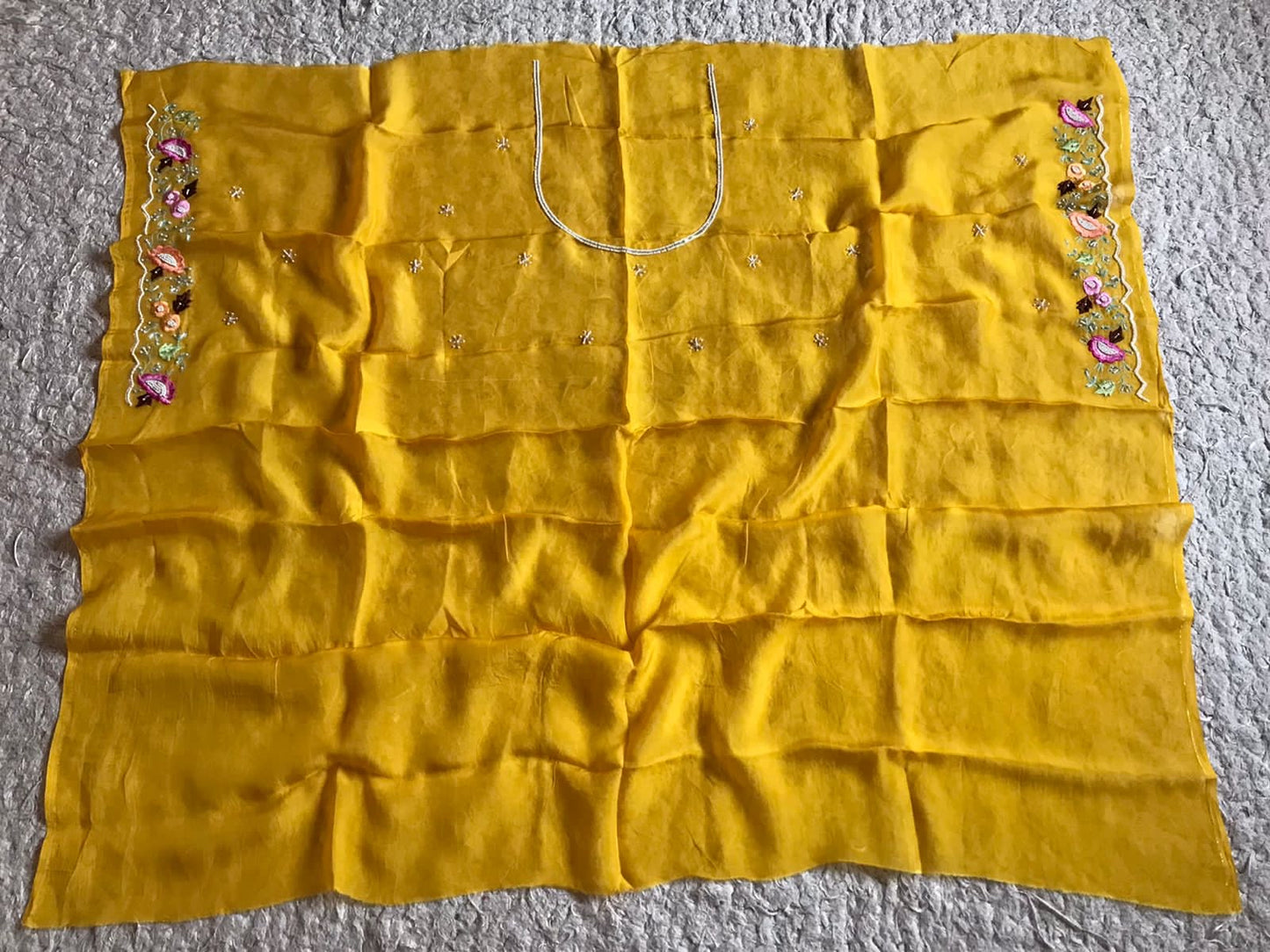 Yellow organza silk sarees