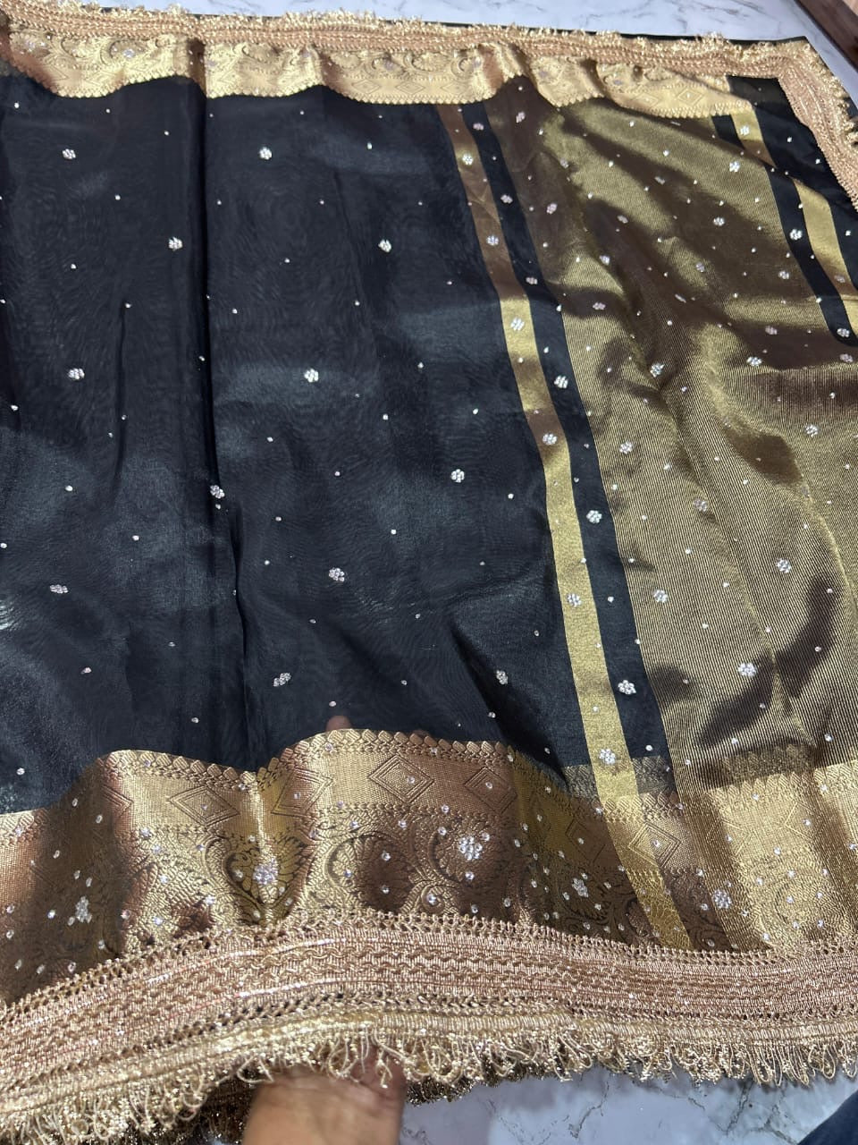 Tissue silk handmade Banarsi tissue lace sarees