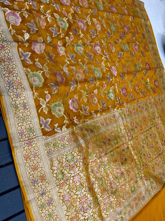 Blenzin khaddi gorgette saree Indian sari