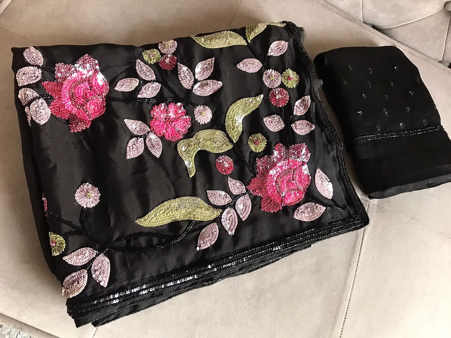 Premium gorgette saree Partywear sarees blouse Indian sari