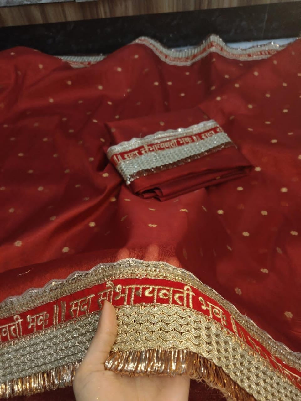 Red Banarsi saree tissue silk sarees Indian sari Partywear sarees