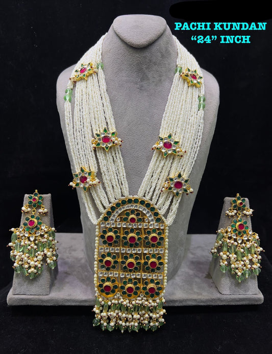 Malvisha pearl Kundan necklace set
