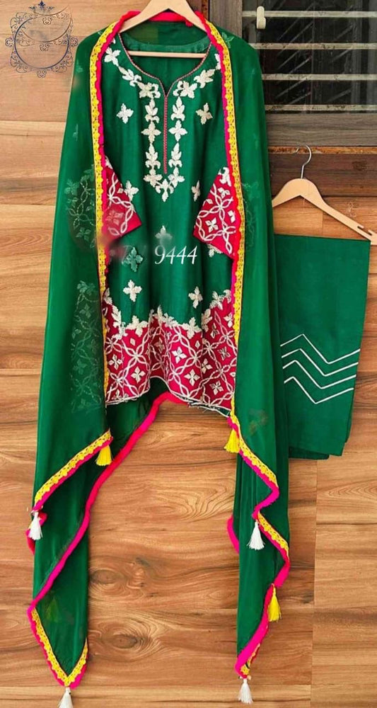 Silk designer inspired suit gotta Patti salwar suit Indian traditional suit