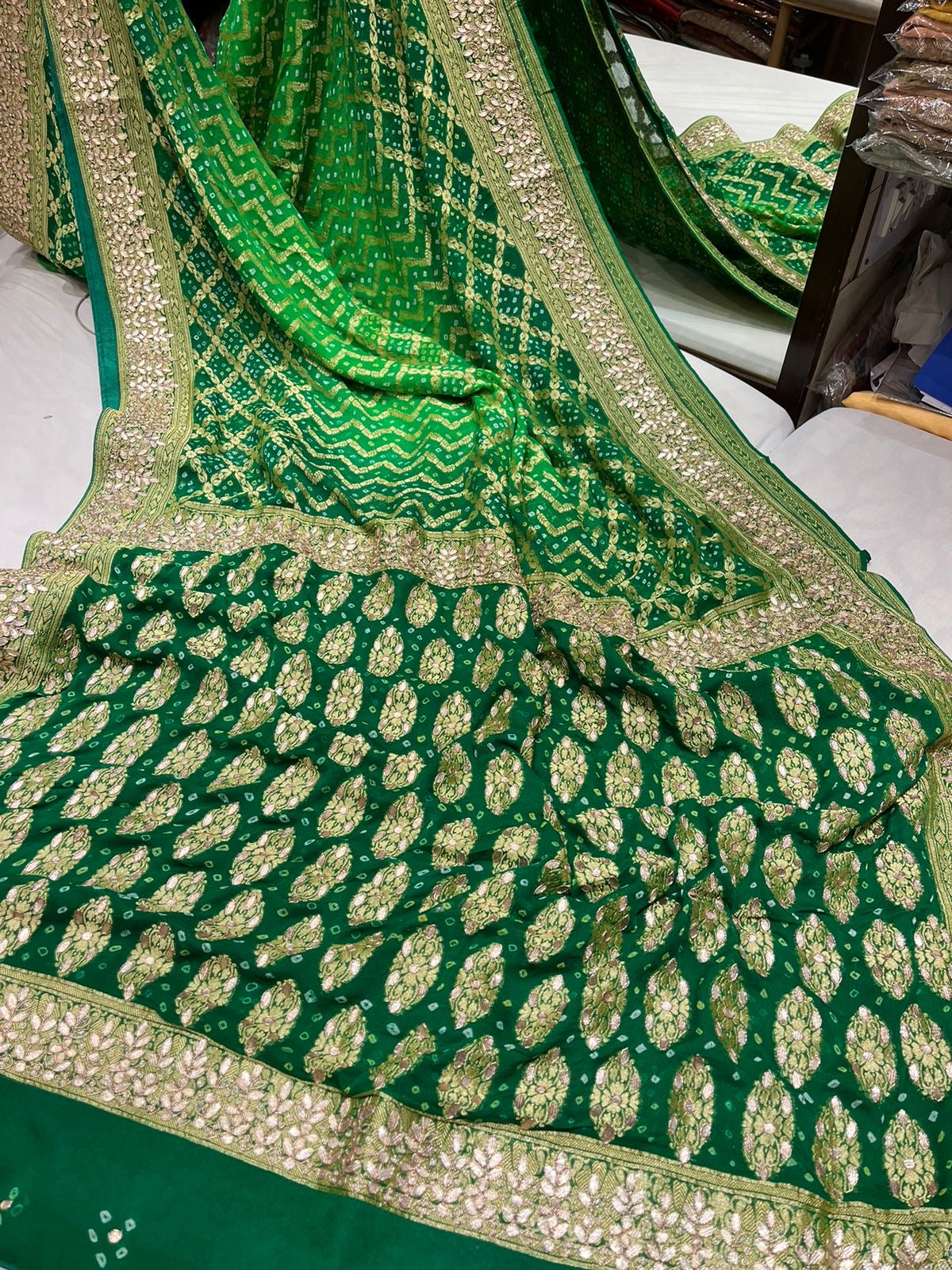 Gottapatti bandhej saree Indian sarees traditional saree blouse