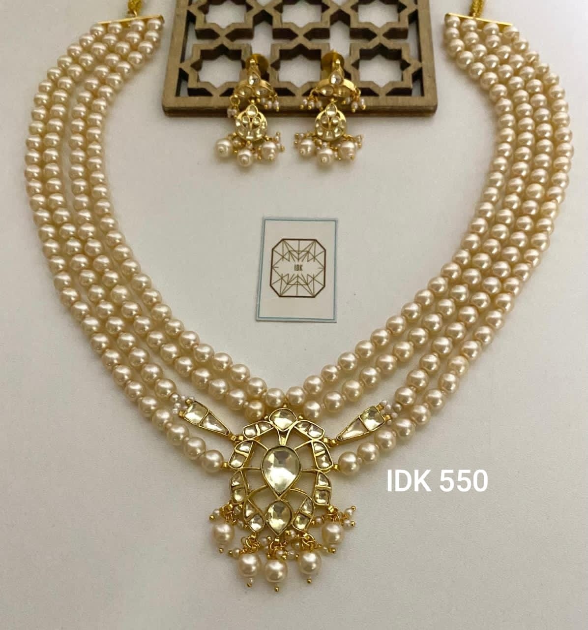 Iris Necklace set Pearl Necklace Kundan necklace set