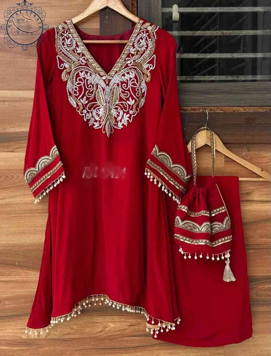 Navisha stitched dress crepe silk dress reception dress women dresses