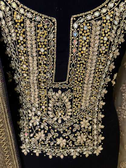 Rubika Chinon Handwork salwar suit Indian salwar kameez