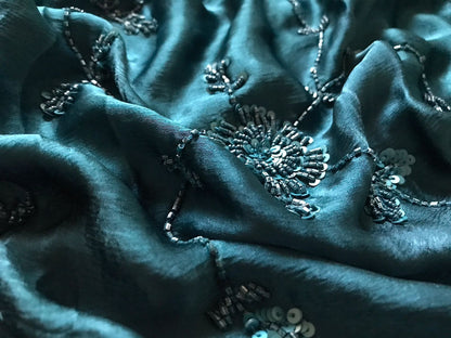 Teal green premium saree Indian saree wedding sarees blouse Partywear sari