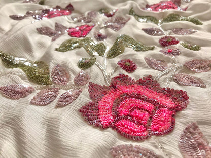 Premium gorgette saree Partywear sarees blouse Indian sari