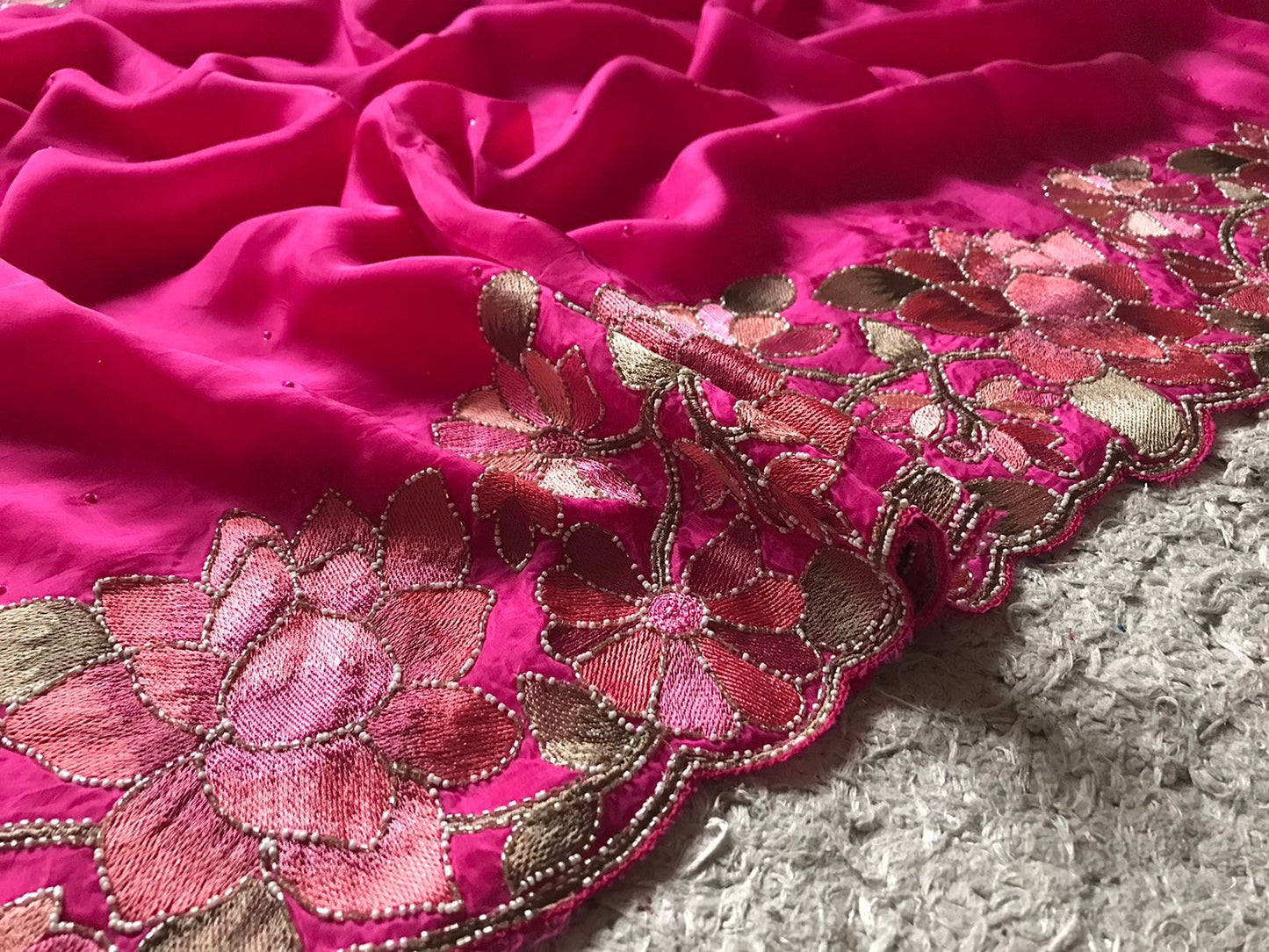 Floral premium saree organza silk saree Partywear sari blouse