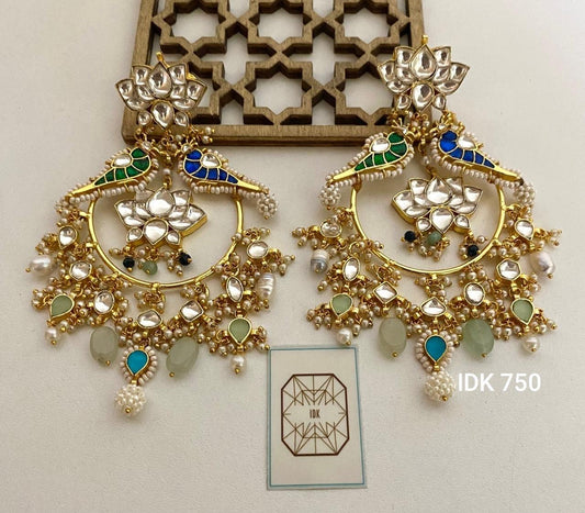 Peacock Earrings pax hi Kundan earrings Indian jewellery