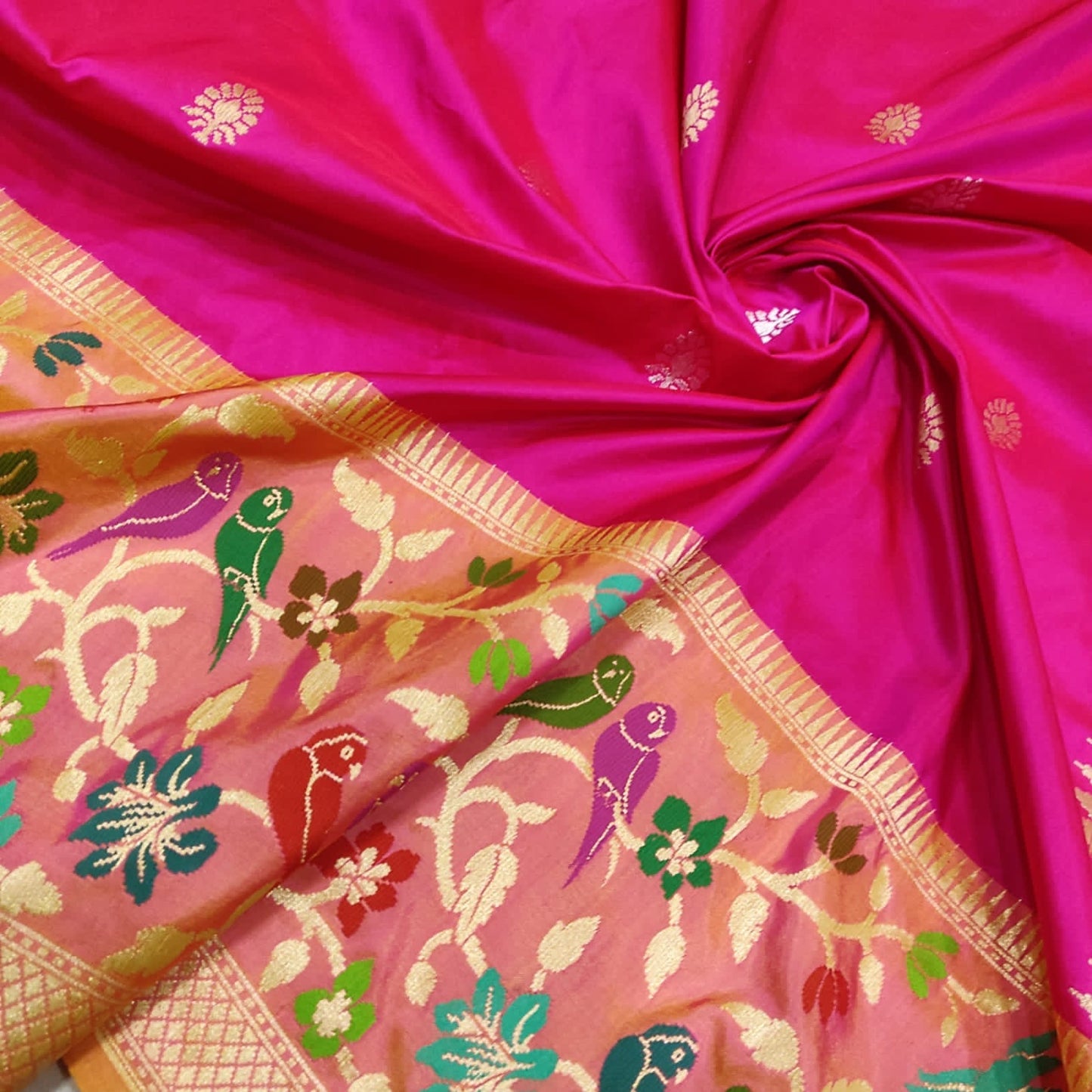 Exclusive Pink Katan Handwoven Zari Sarees Women Sari