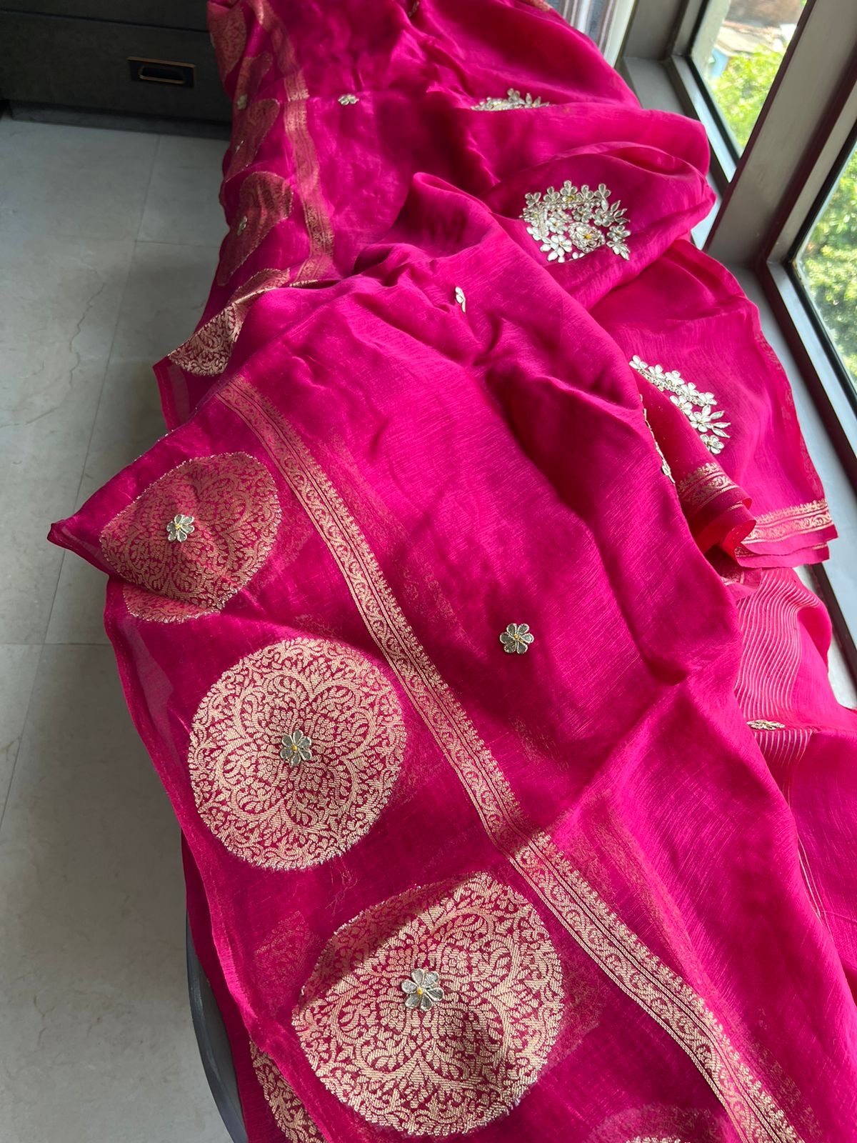 Pink Gottapatti saree Indian saree beautiful sari blouse