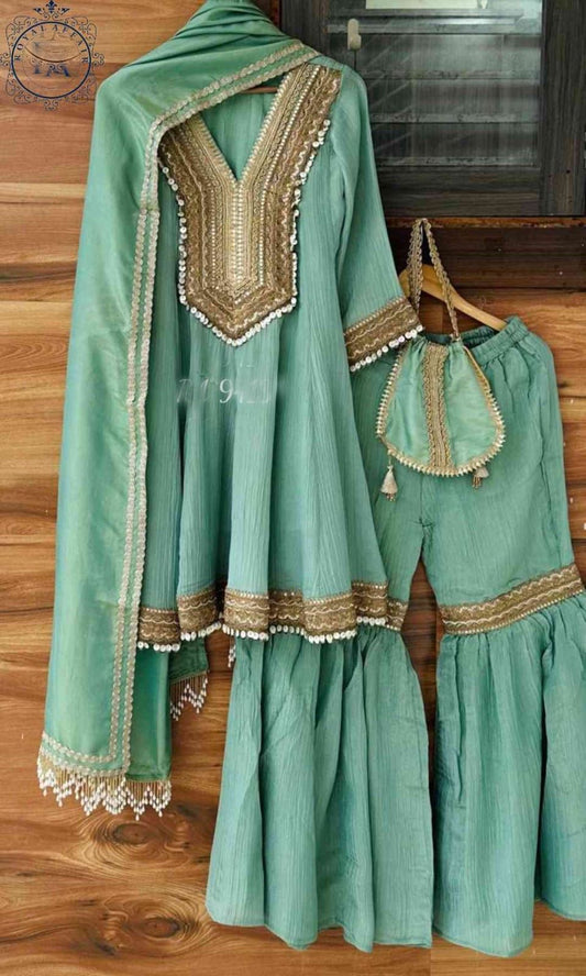 Tissue Anarkali set designer stitched dress wedding dress sangeet dress